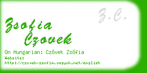 zsofia czovek business card